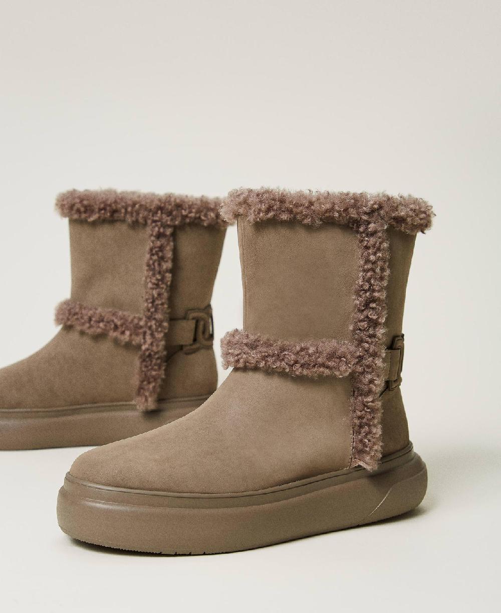 Scee by twin set Stivaletti con dettagli in faux fur Spedizione Gratuita