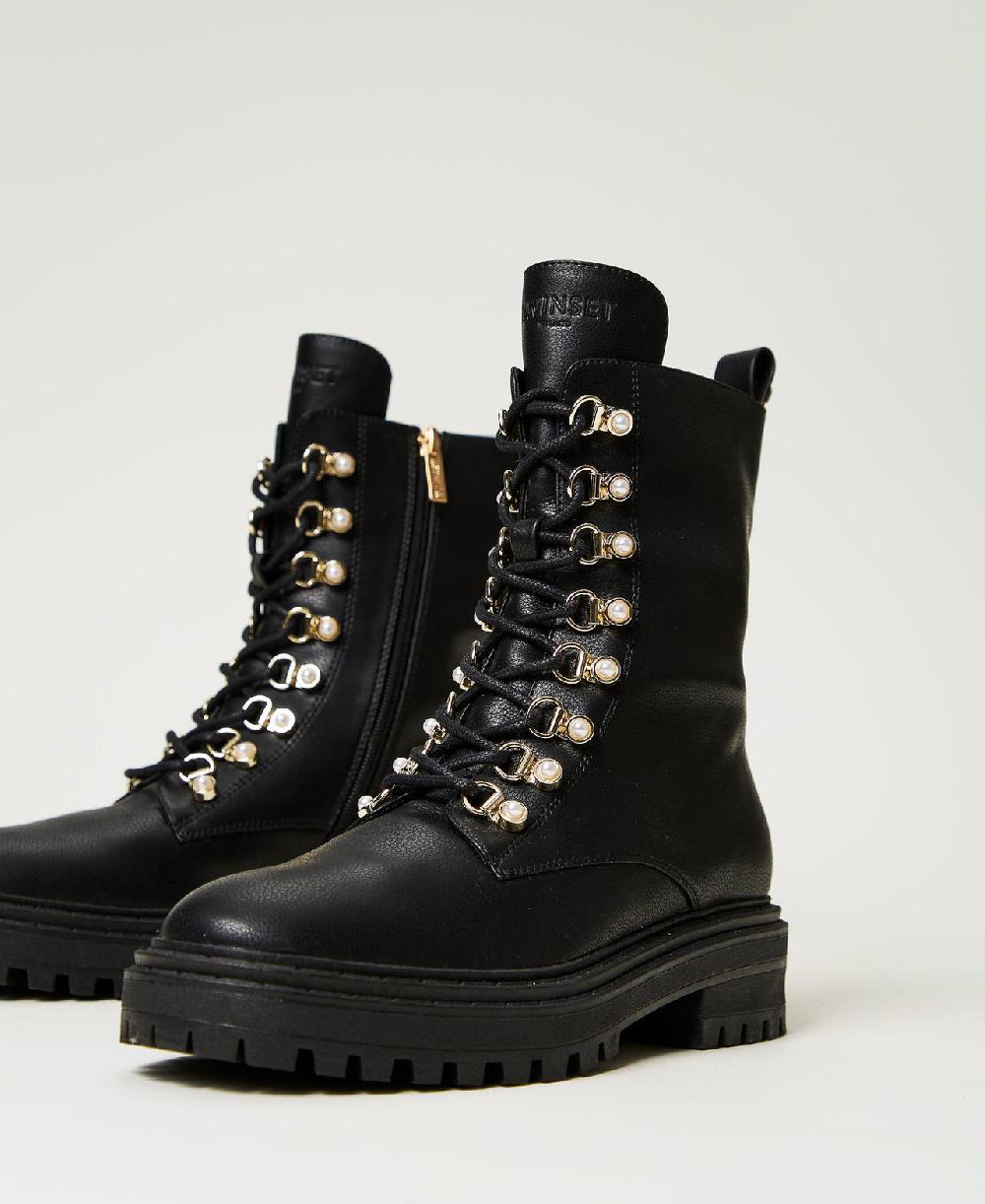 Scee by twin set Anfibi trekking con perle Affare Del Giorno