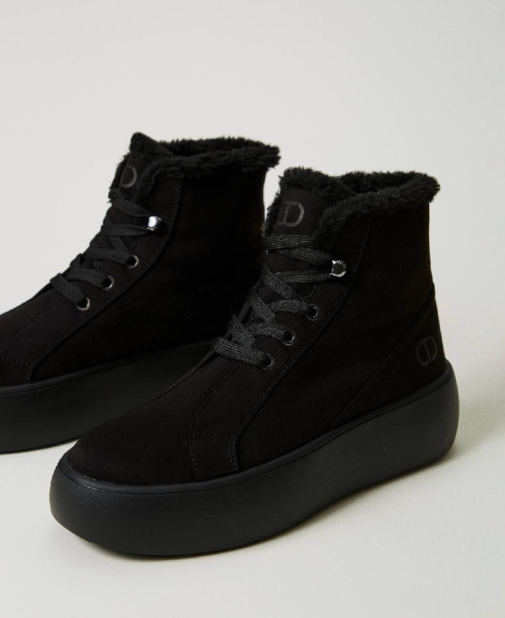 Scee by twin set Sneakers alta con faux fur Novità