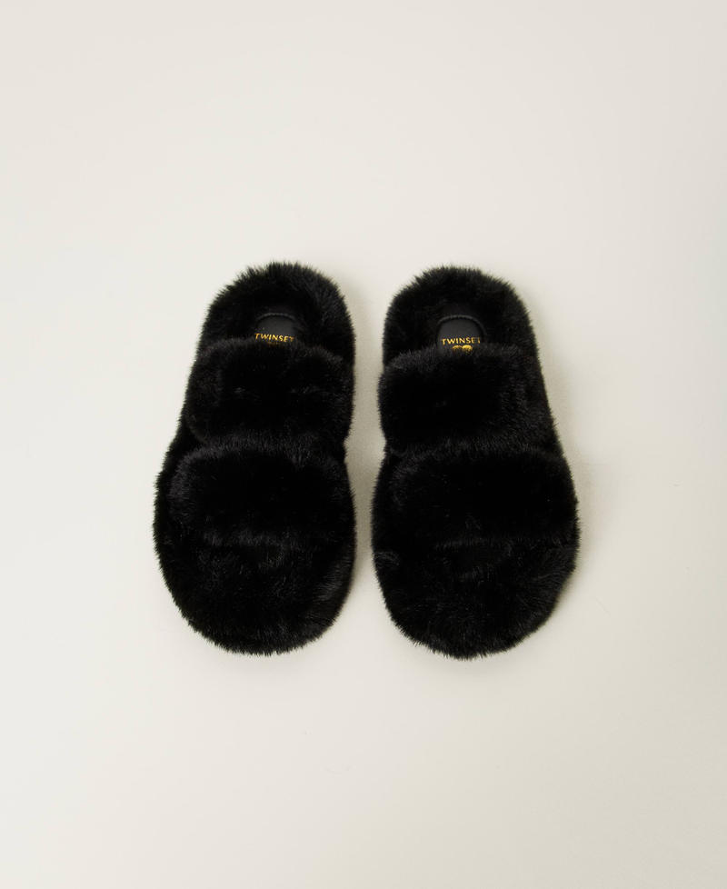 Scee by twin set Sandali slide in faux fur Presa