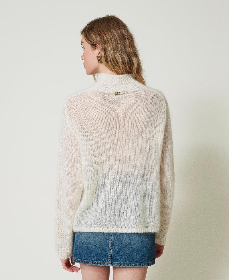 Scee by twin set Maglia lupetto in lana e mohair con pizzo Outlet