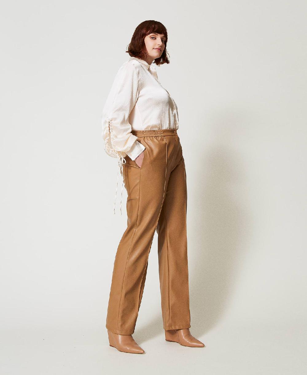 Scee by twin set Pantaloni effetto pelle con elastico Offerte