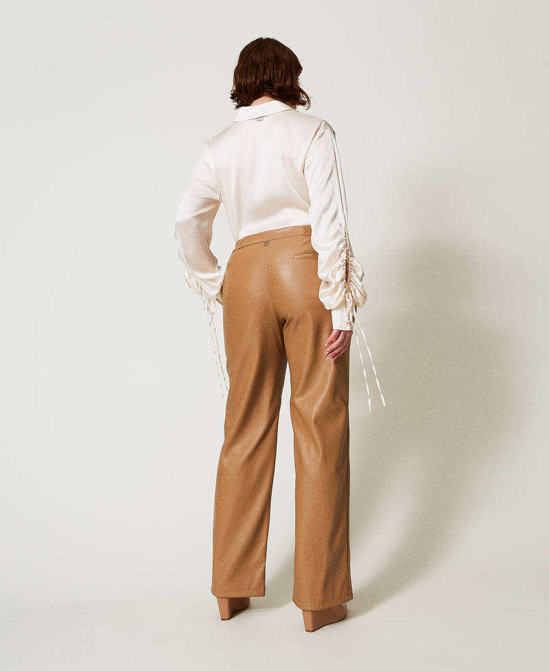 Scee by twin set Pantaloni effetto pelle con elastico Offerte