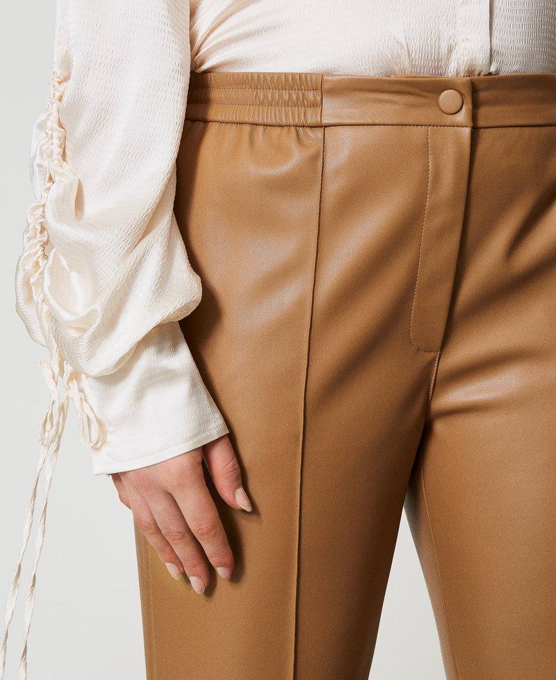 Scee by twin set Pantaloni effetto pelle con elastico Offerte