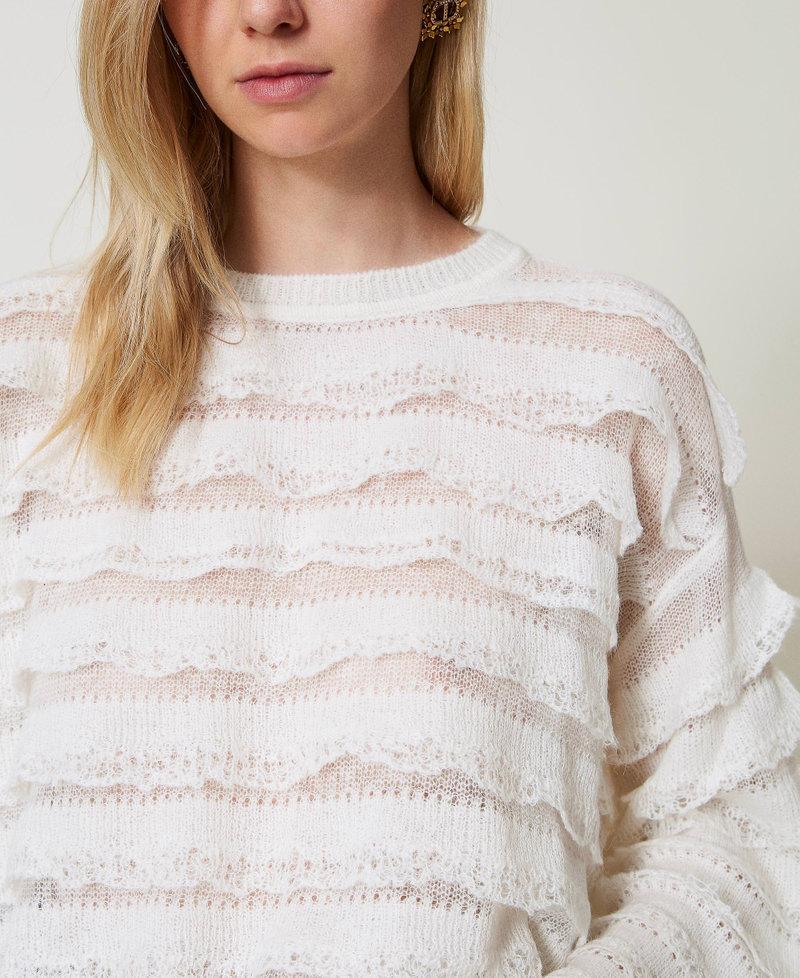Scee by twin set Maglia boxy con balze effetto pizzo Hotsell