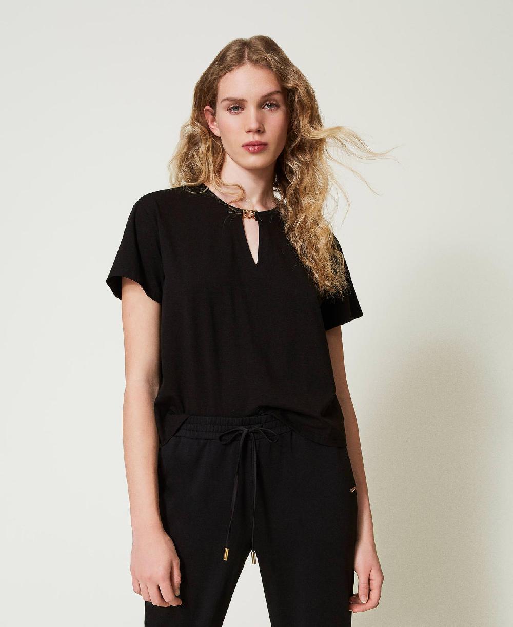 Scee by twin set T-shirt con morsetto a cuore Saldi Di Fabbrica