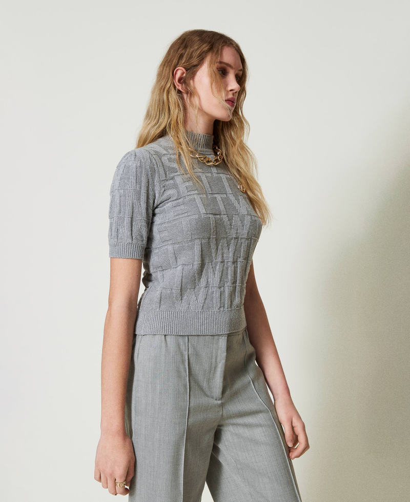 Scee by twin set Maglia in cotone e cashmere con logo Enormi risparmi