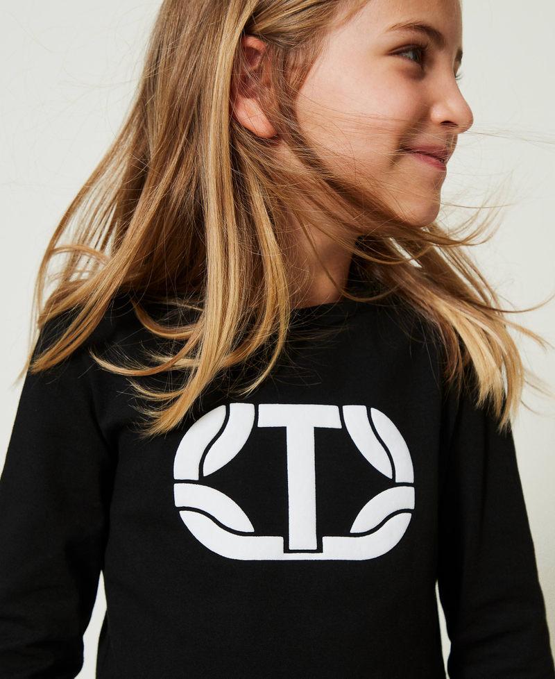 Scee by twin set T-shirt cropped con logo gommato Italia