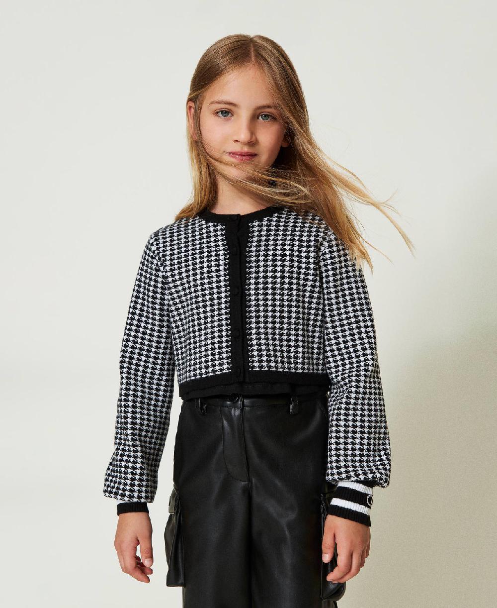 Scee by twin set Giacca in maglia jacquard pied de poule 2025