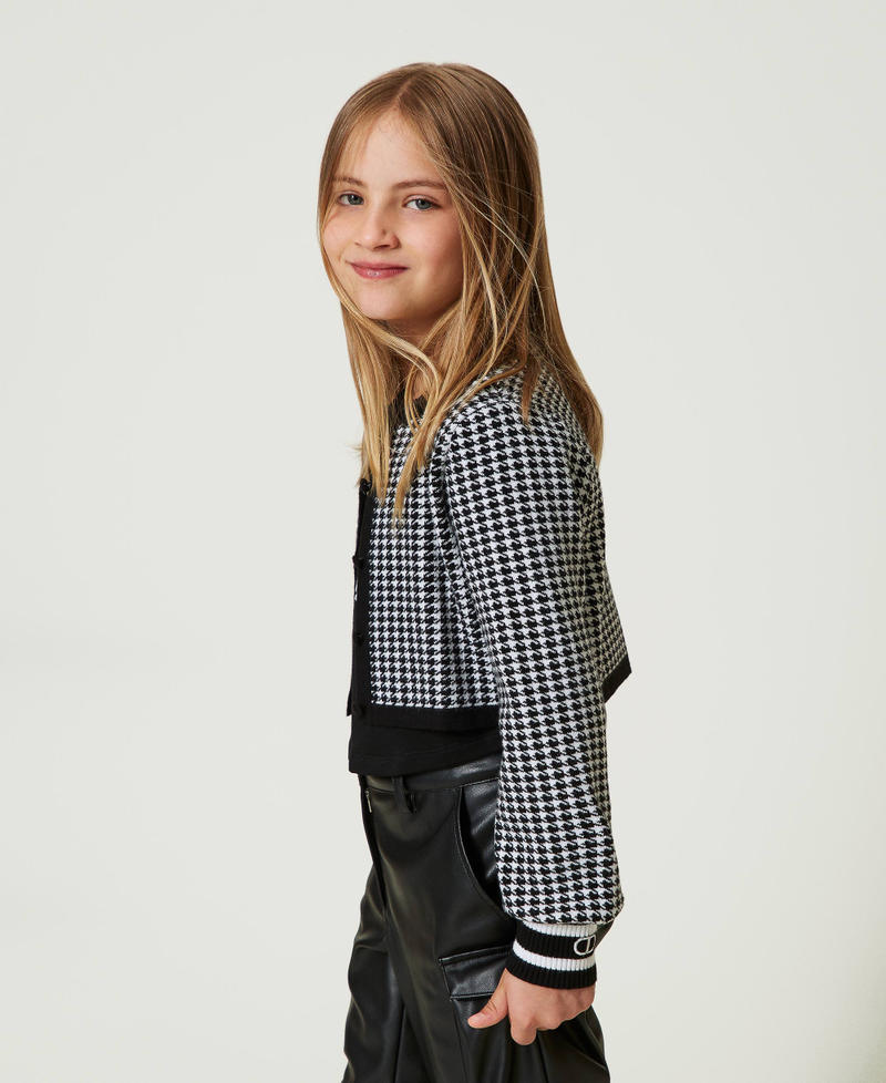 Scee by twin set Giacca in maglia jacquard pied de poule 2025