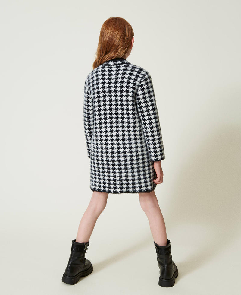 Scee by twin set Cappotto in maglia jacquard pied de poule In Linea