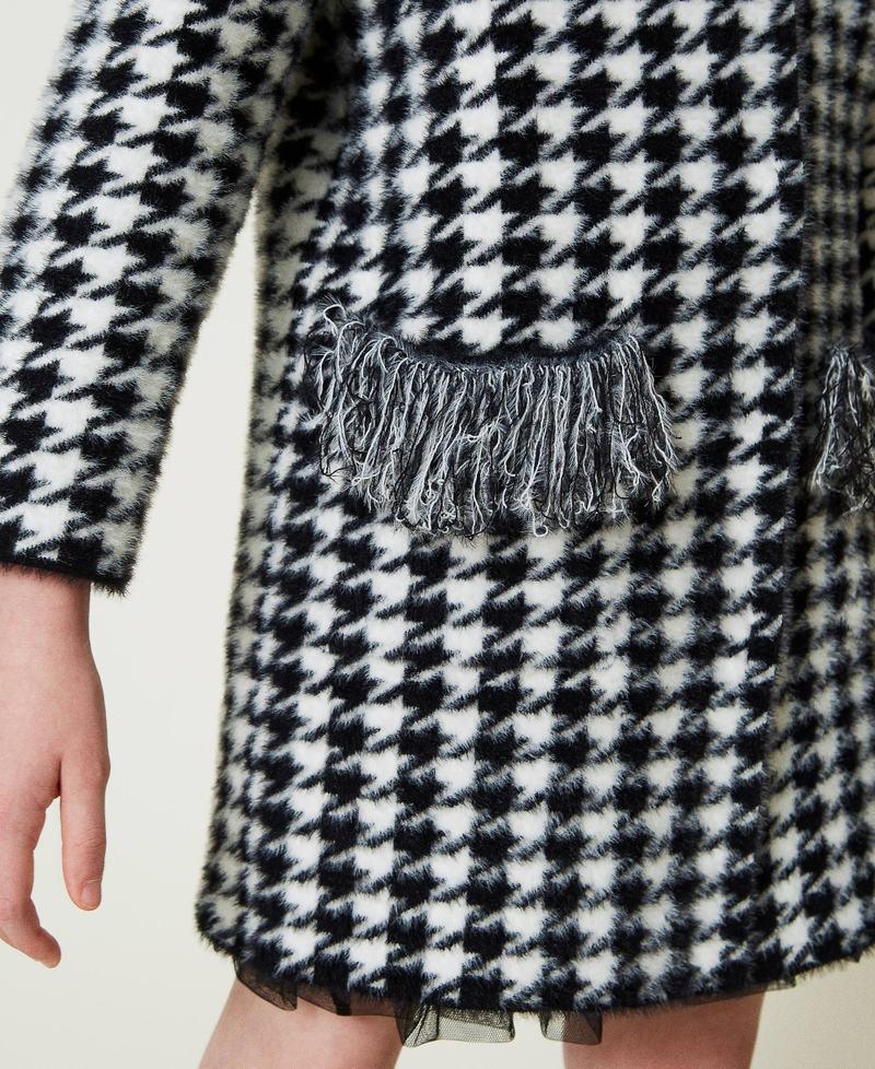 Scee by twin set Cappotto in maglia jacquard pied de poule In Linea