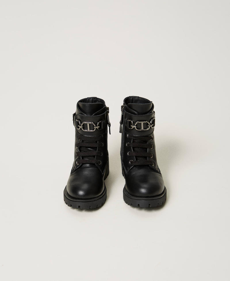 Scee by twin set Anfibi baby in pelle con cinturino Spedizione Gratuita