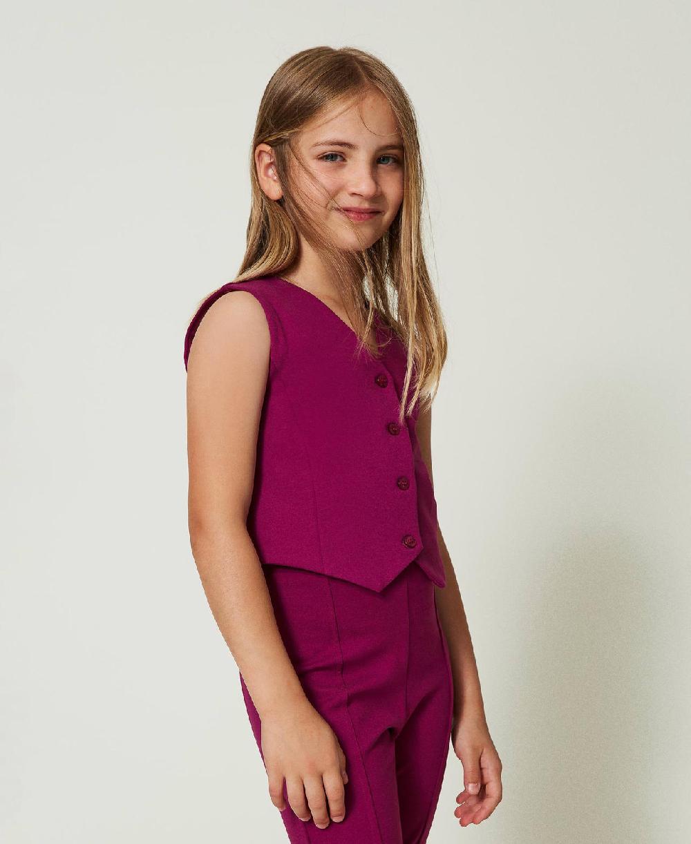 Scee by twin set Gilet monopetto con bottoni in tono Negozi Online