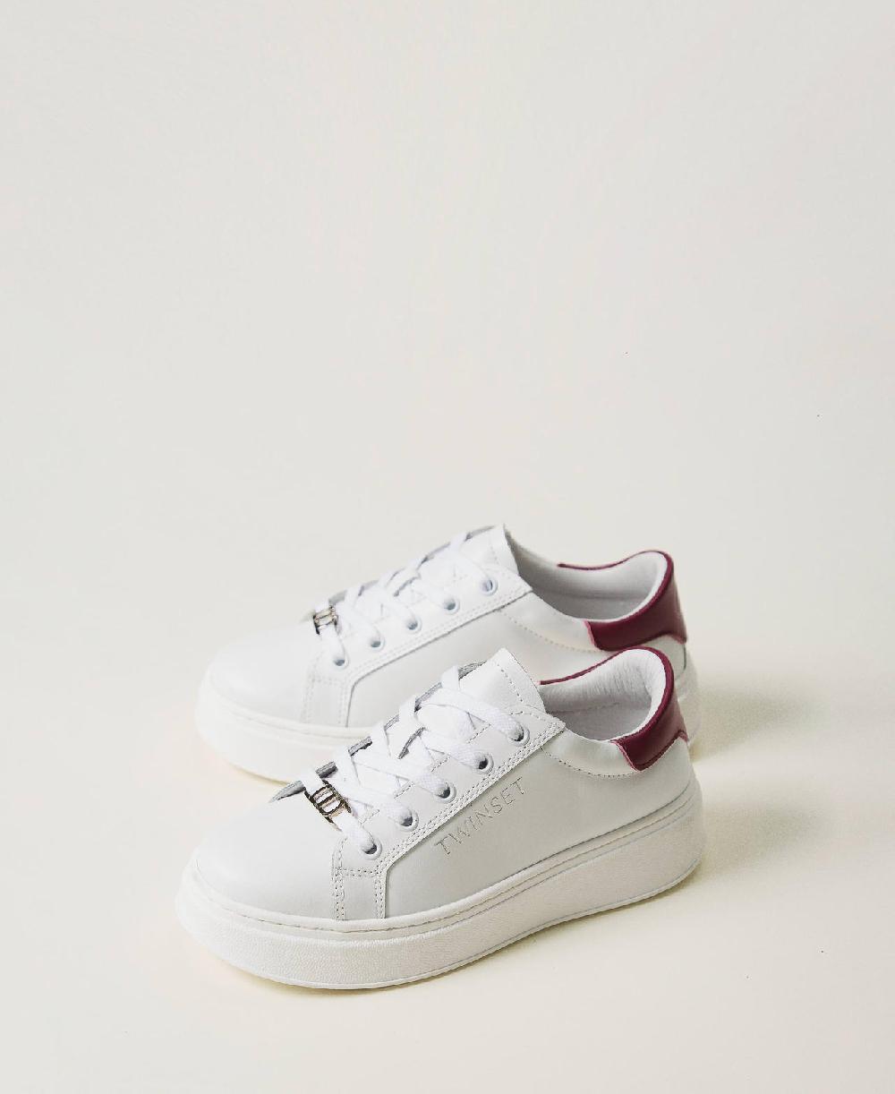 Scee by twin set Sneakers in pelle con logo Acquista Ora