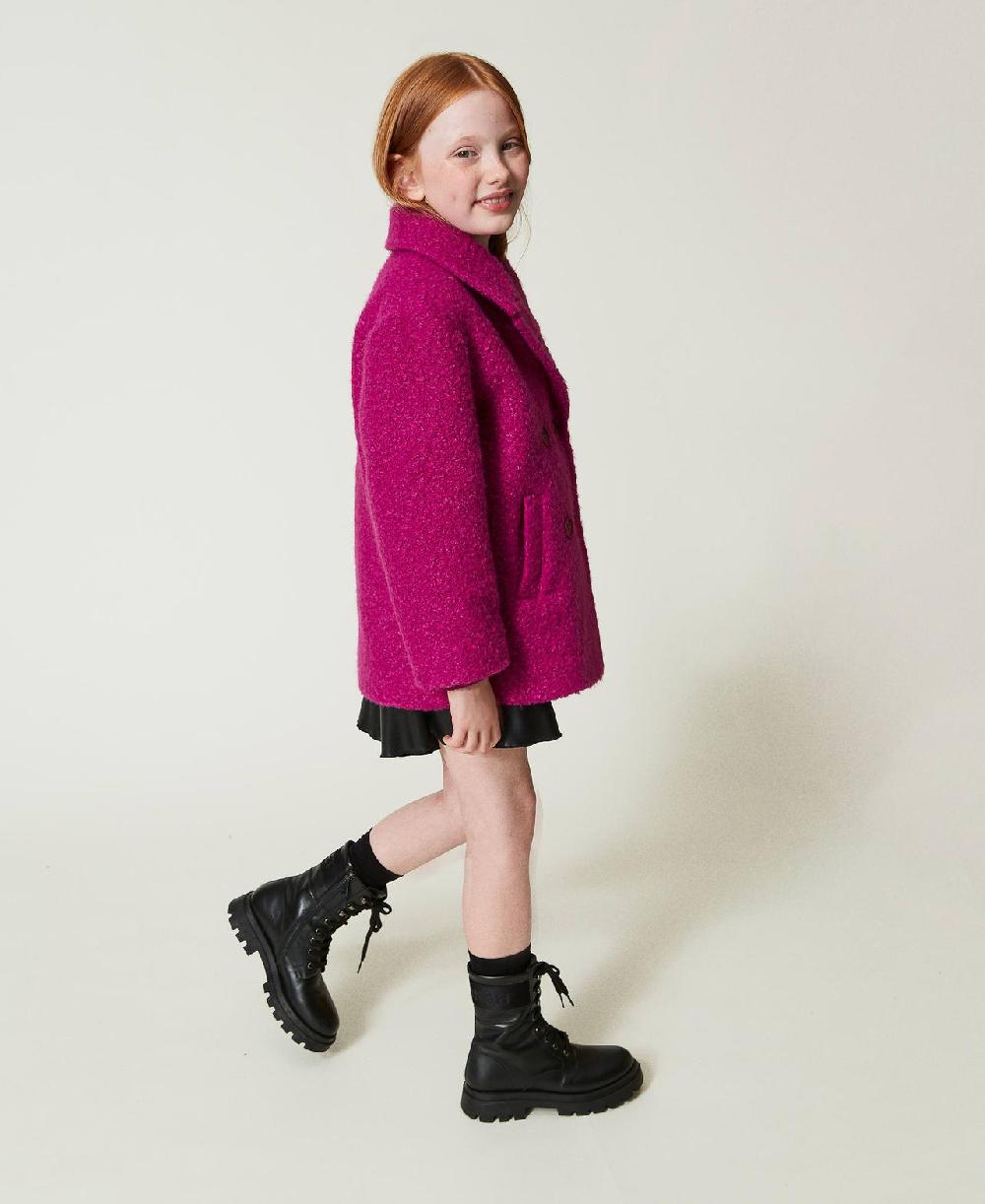 Scee by twin set Cappotto doppiopetto in panno curly Consegna Veloce