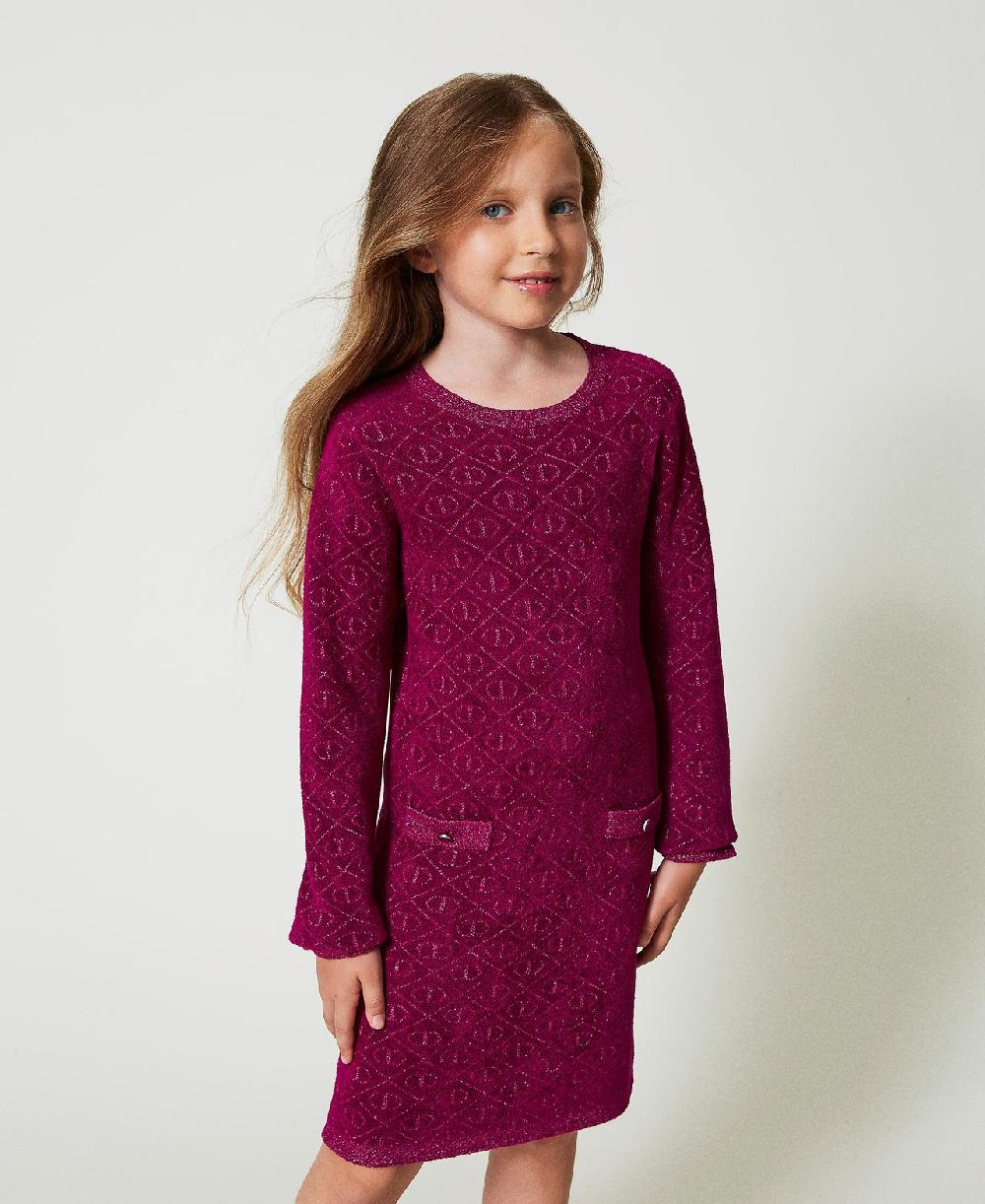 Scee by twin set Abito corto in maglia jacquard con Oval T Promozione Limitata