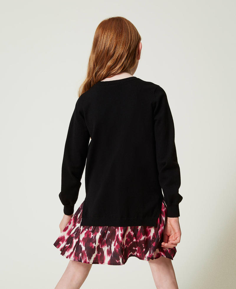 Scee by twin set Abito corto in maglia con inserto stampato Shopping Online