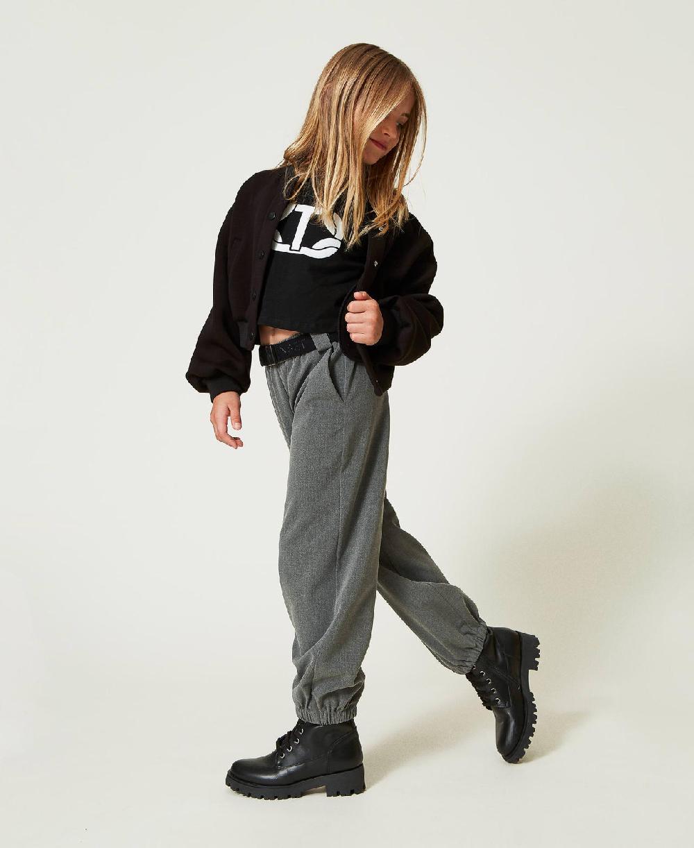 Scee by twin set Pantaloni joggers in flanella con cintura Affare Del Giorno