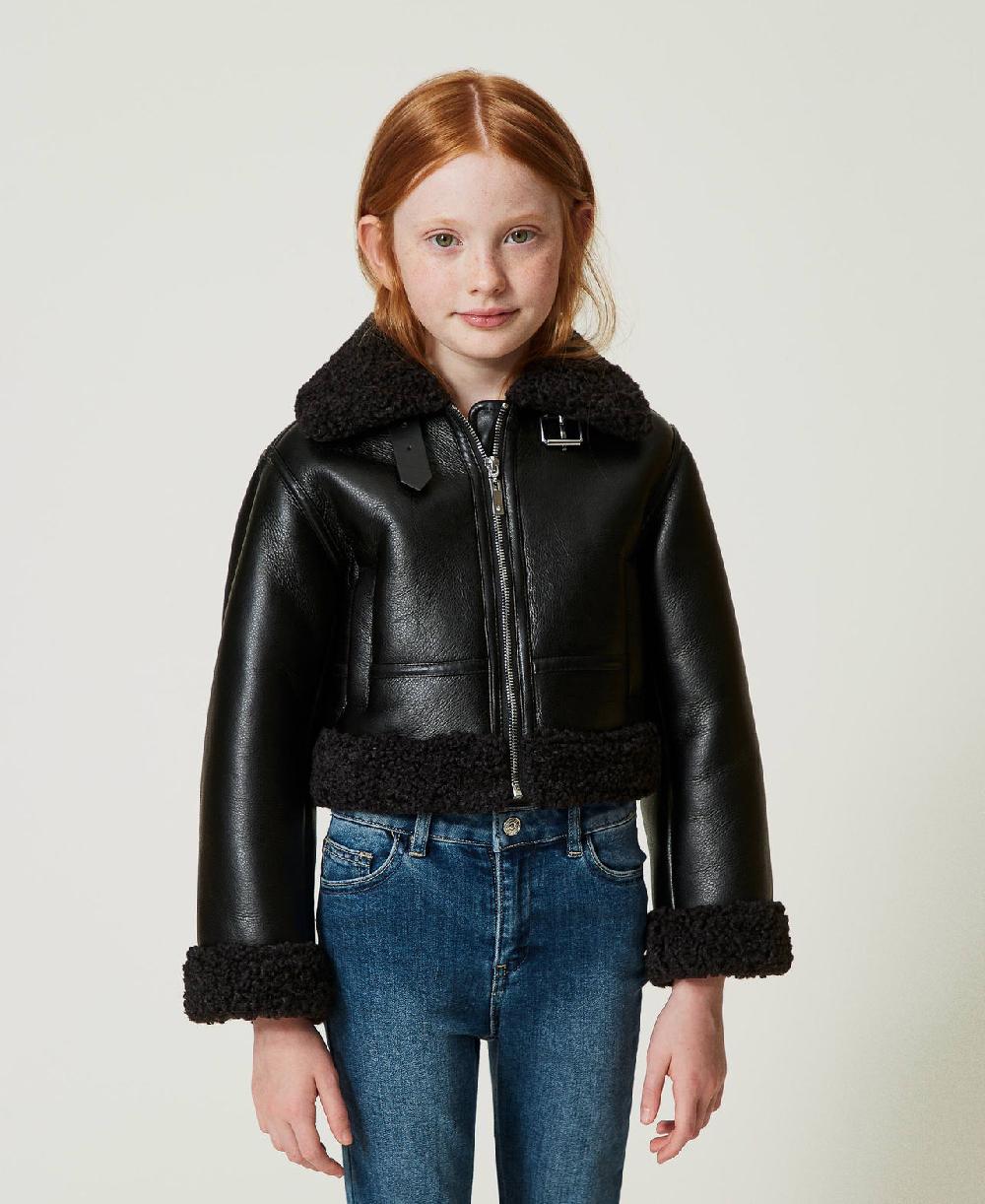 Scee by twin set Giacca aviatore con faux fur Convenienza