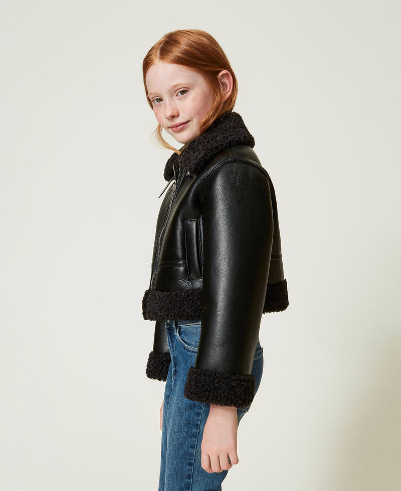 Scee by twin set Giacca aviatore con faux fur Convenienza