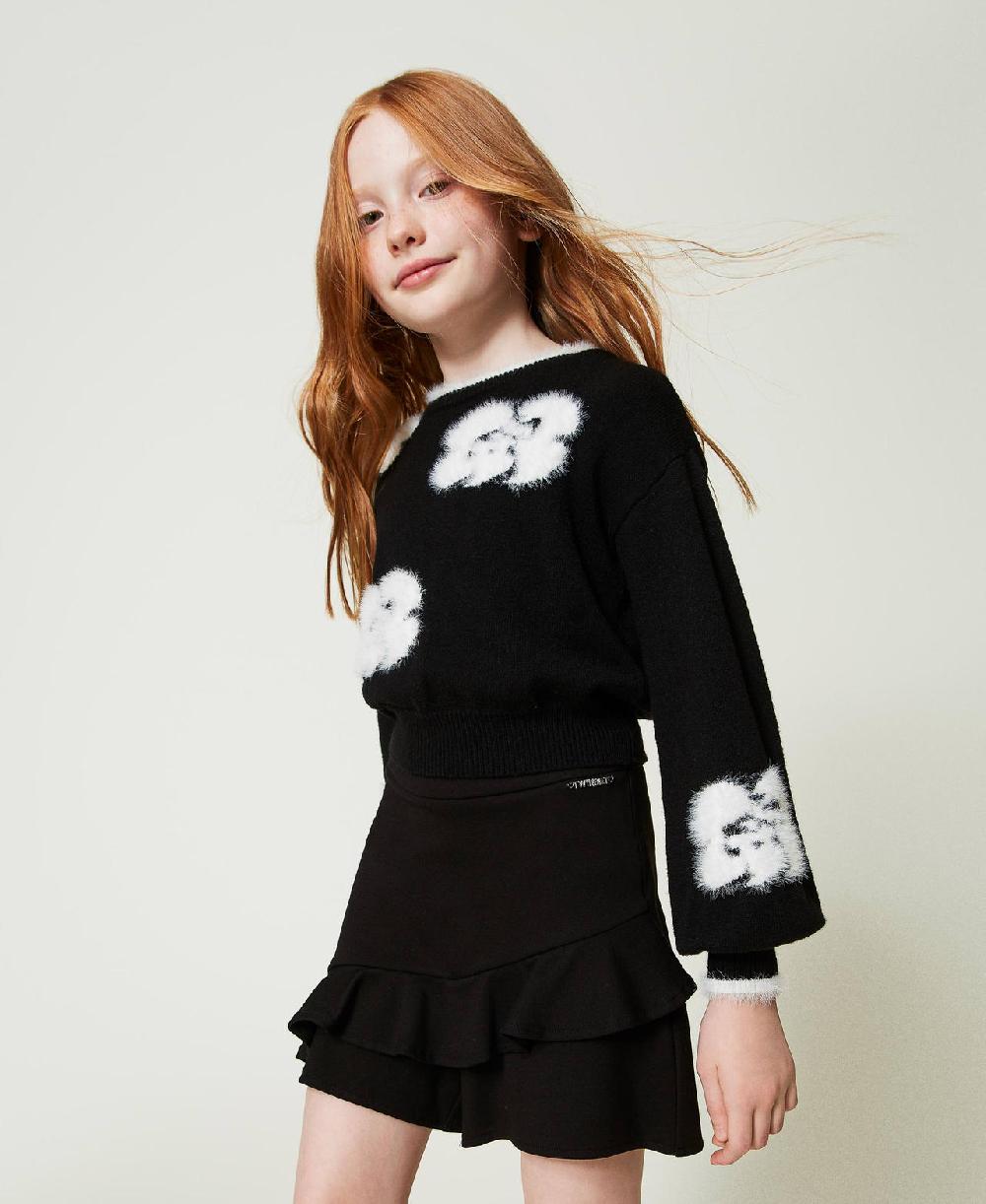 Scee by twin set Maglia con fiori a intarsio Economico