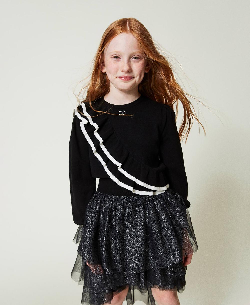 Scee by twin set Maglia regular con doppia balza Online