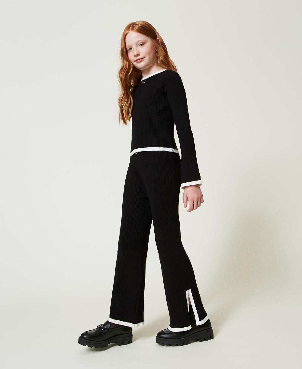 Scee by twin set Maglia e pantaloni ampi a costine Outlet