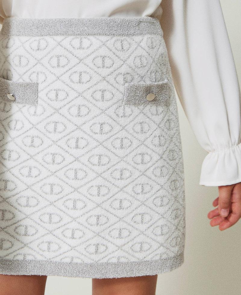 Scee by twin set Gonna corta in maglia jacquard con Oval T Vendita Calda