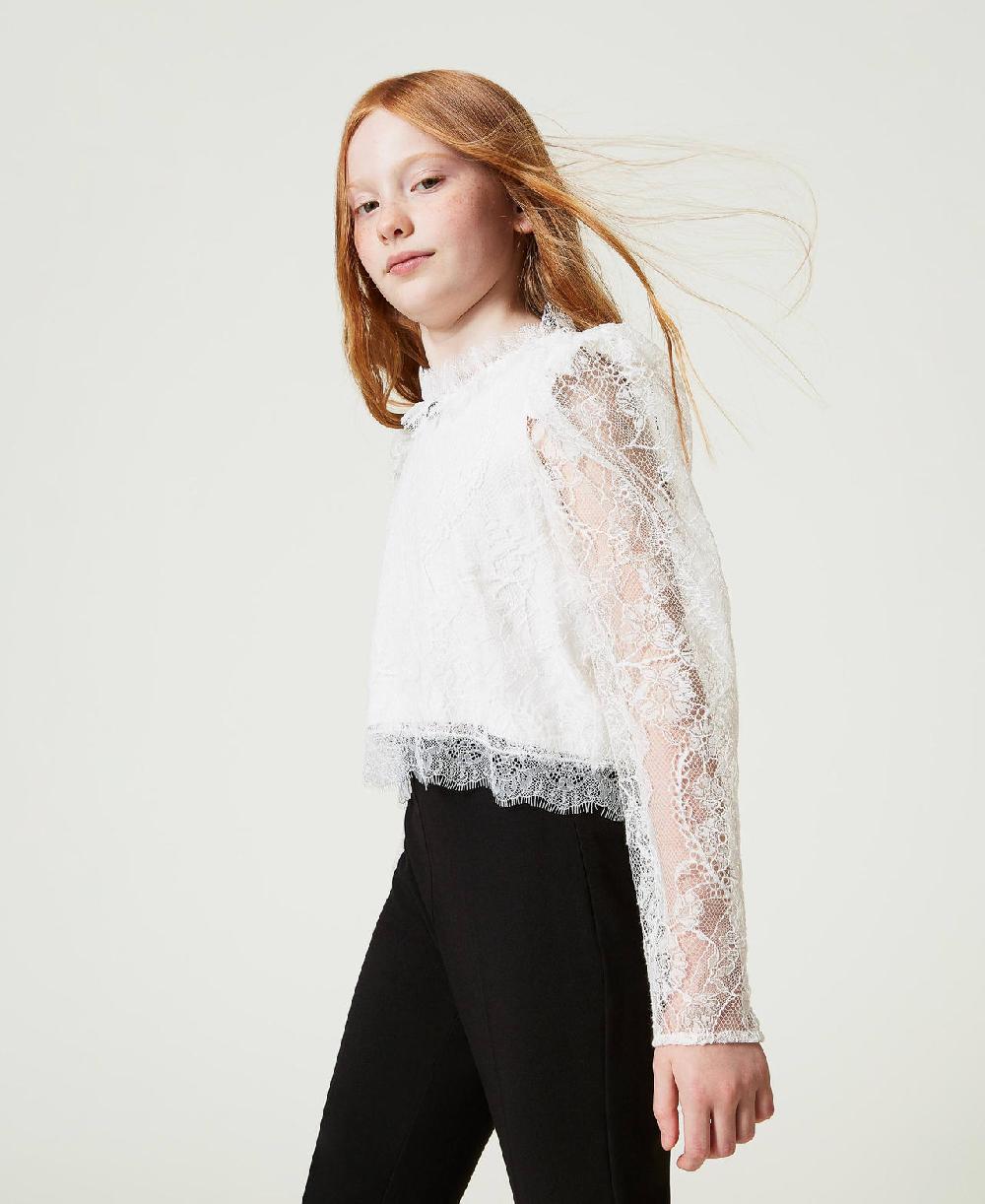 Scee by twin set Blusa in pizzo Valenciennes Spedizione Gratuita