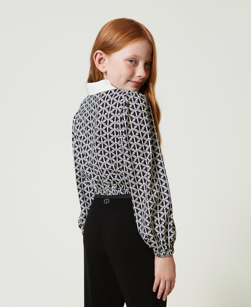Scee by twin set Blusa in crêpe de Chine con stampa Nuovo