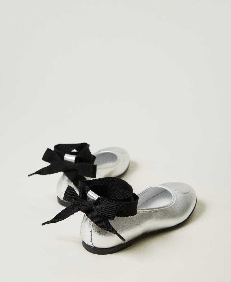 Scee by twin set Ballerine in pelle con nastri Vendita