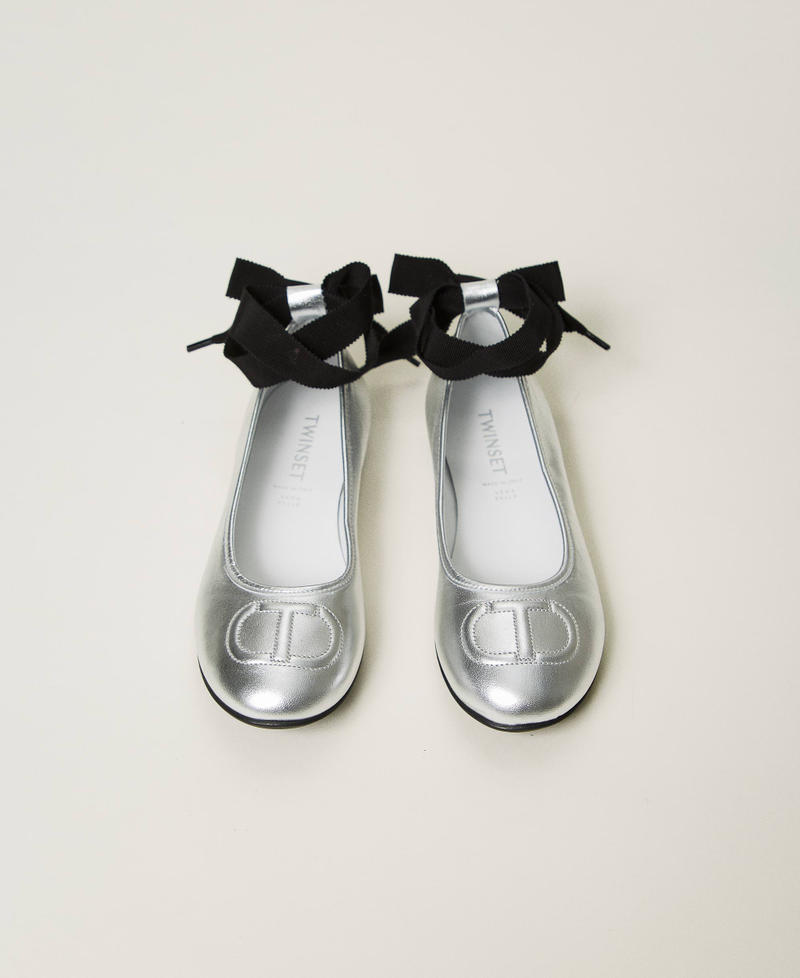 Scee by twin set Ballerine in pelle con nastri Vendita