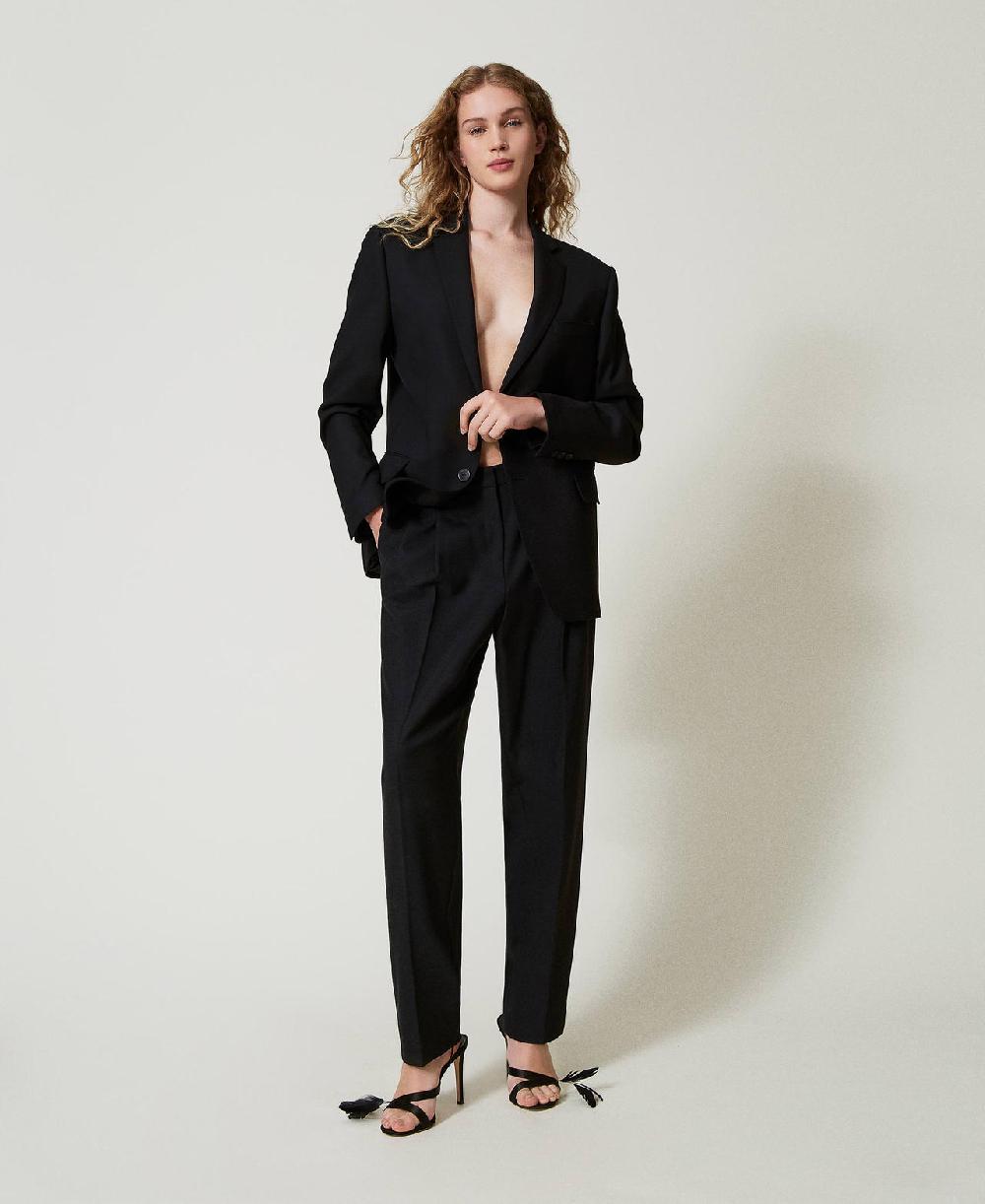 Scee by twin set Pantaloni in serge misto lana Promozione