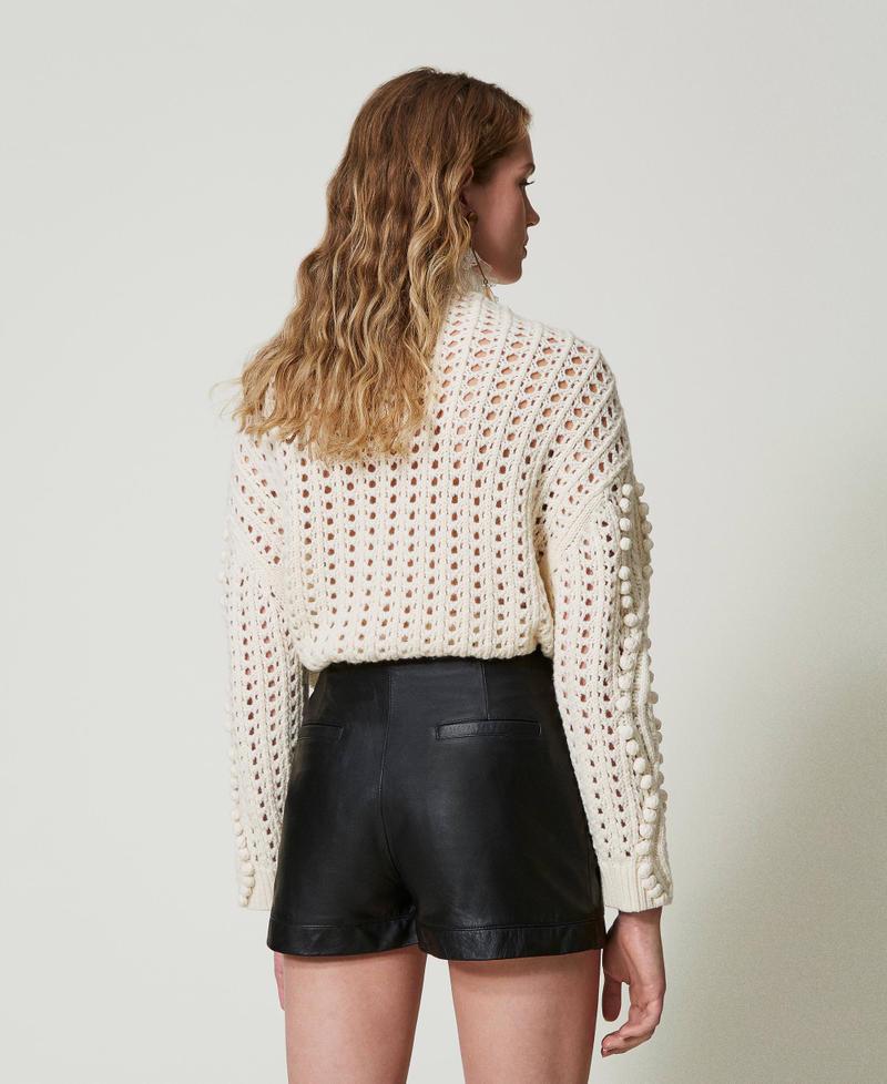 Scee by twin set Shorts 'Fairfax' in pelle con zip Promozione Limitata