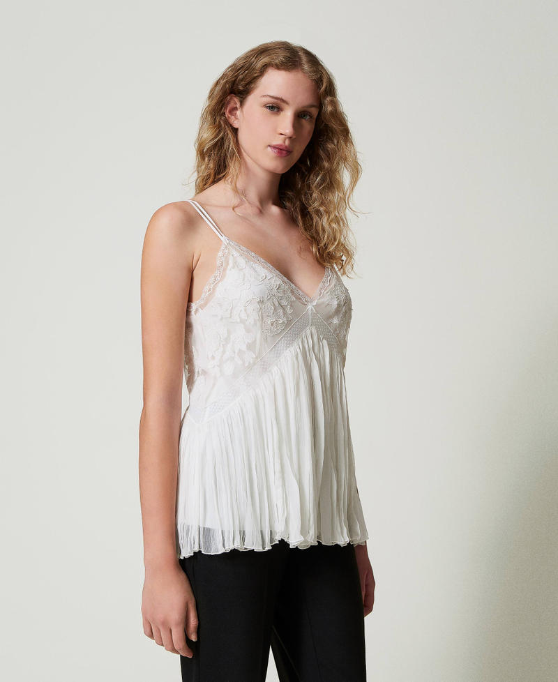 Scee by twin set Top in creponne e tulle Affare Del Giorno