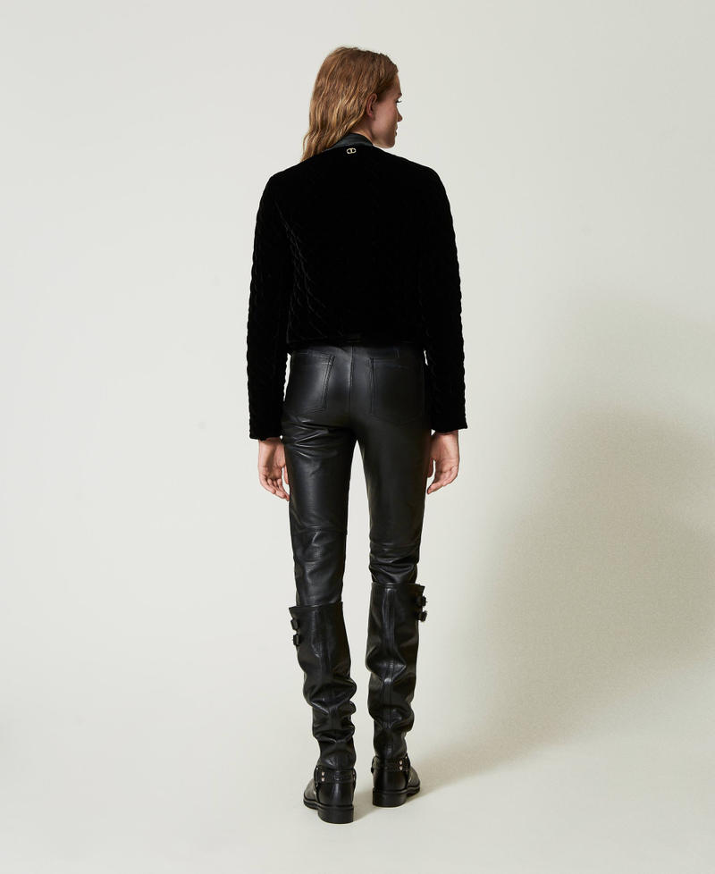 Scee by twin set Pantaloni biker 'Fairfax' in pelle Prezzo Ridotto