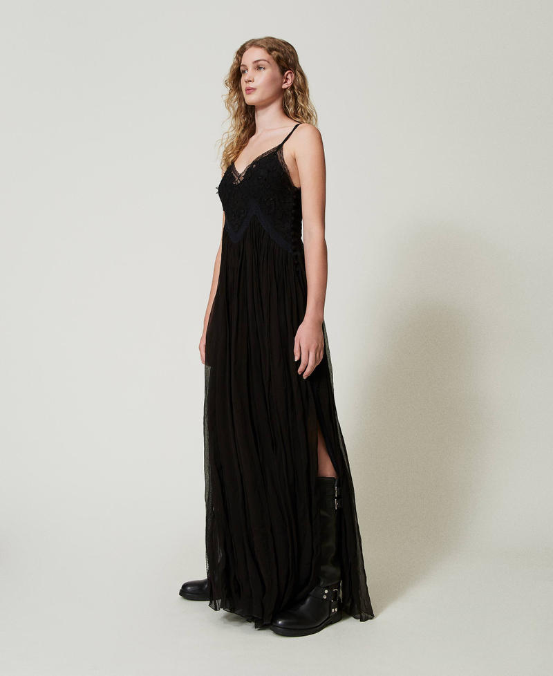 Scee by twin set Abito lungo in creponne e tulle Convenienza