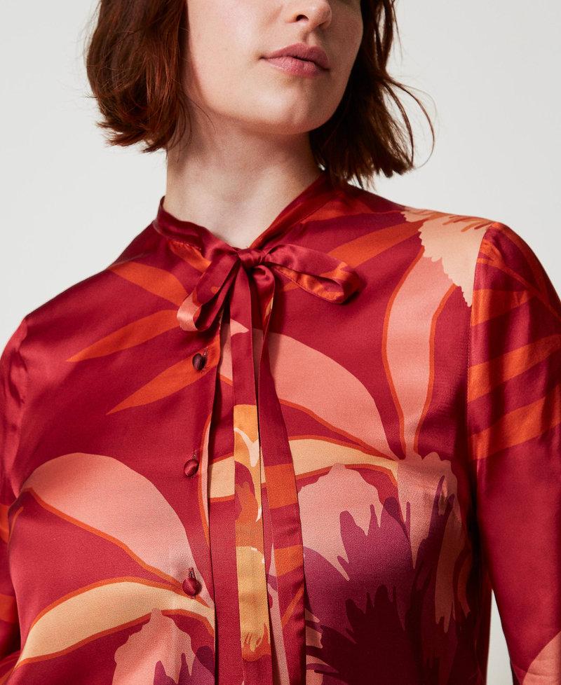 Scee by twin set Camicia in raso a fiori Vendita Calda