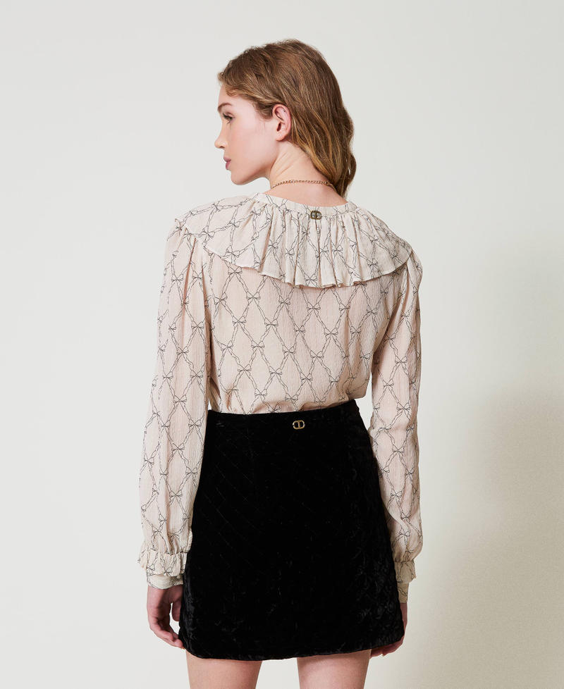 Scee by twin set Blusa in creponne con stampa fiocchi Vendite Flash