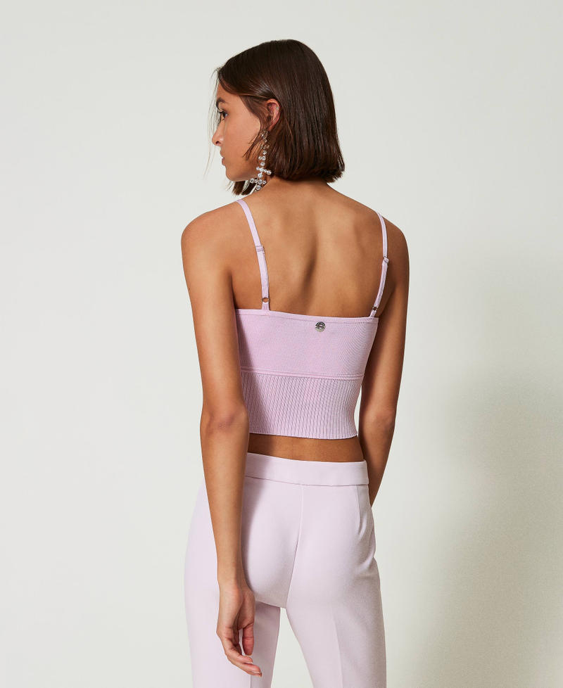 Scee by twin set Top in filato riciclato con perline Shopping online