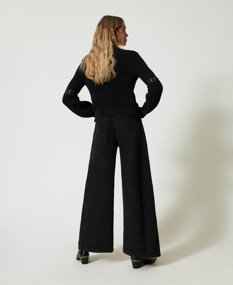 Scee by twin set Jeans cropped con doppi bottoni Italia