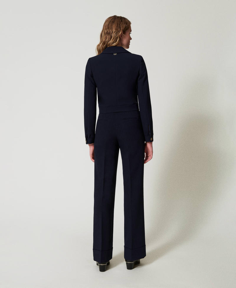 Scee by twin set Pantaloni a vita alta in cady crêpe Promozione