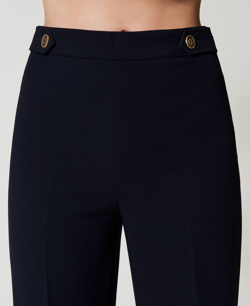 Scee by twin set Pantaloni a vita alta in cady crêpe Promozione