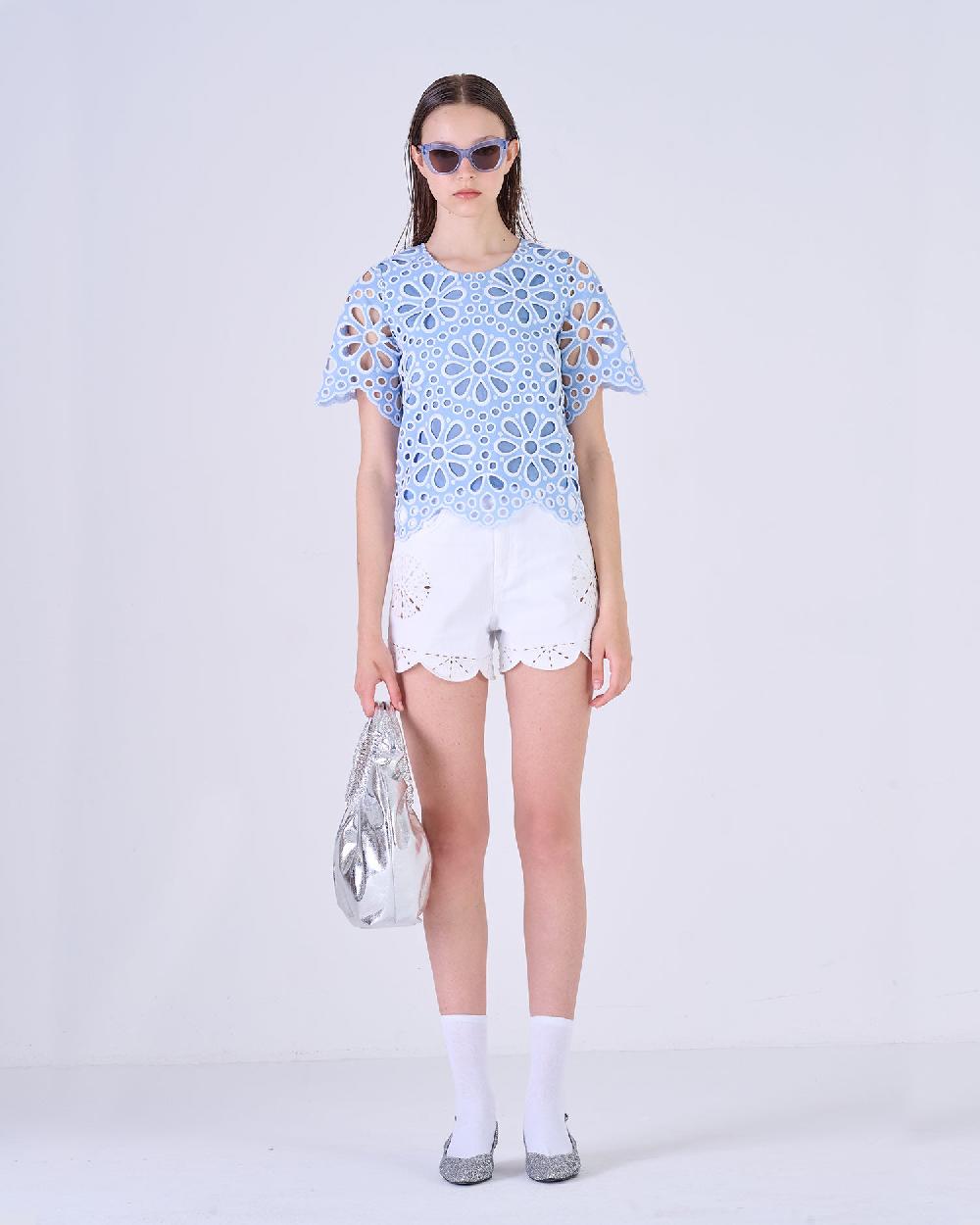 Silvian Heach Blusa traforata a fiori Italy