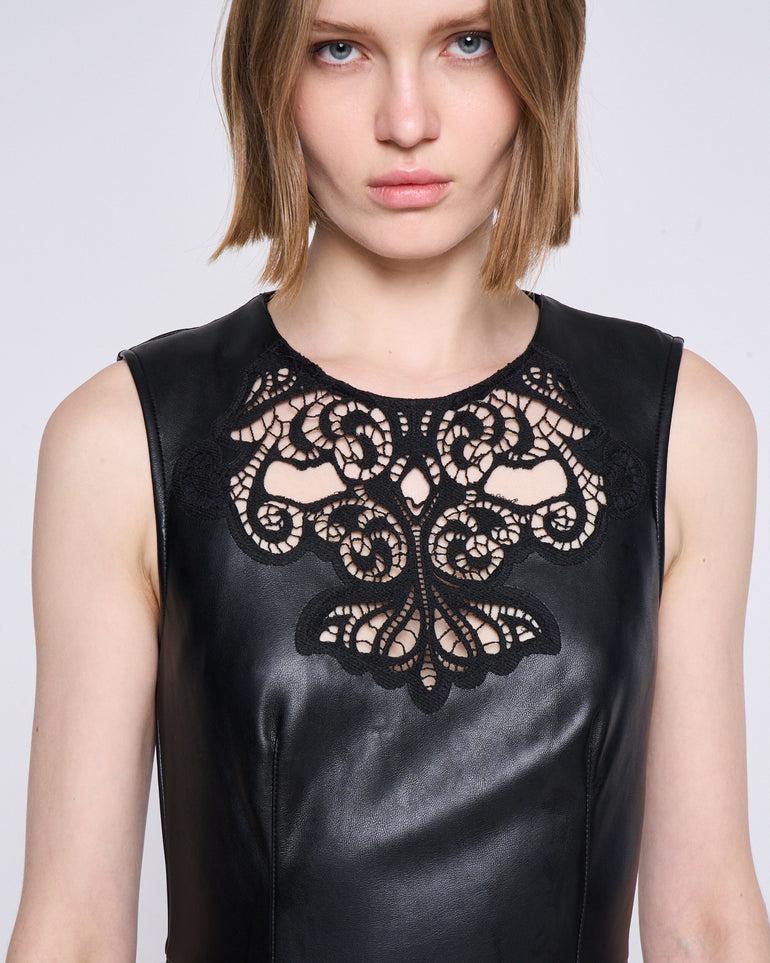 Silvian Heach Abito con pizzo in ecopelle Nuovo