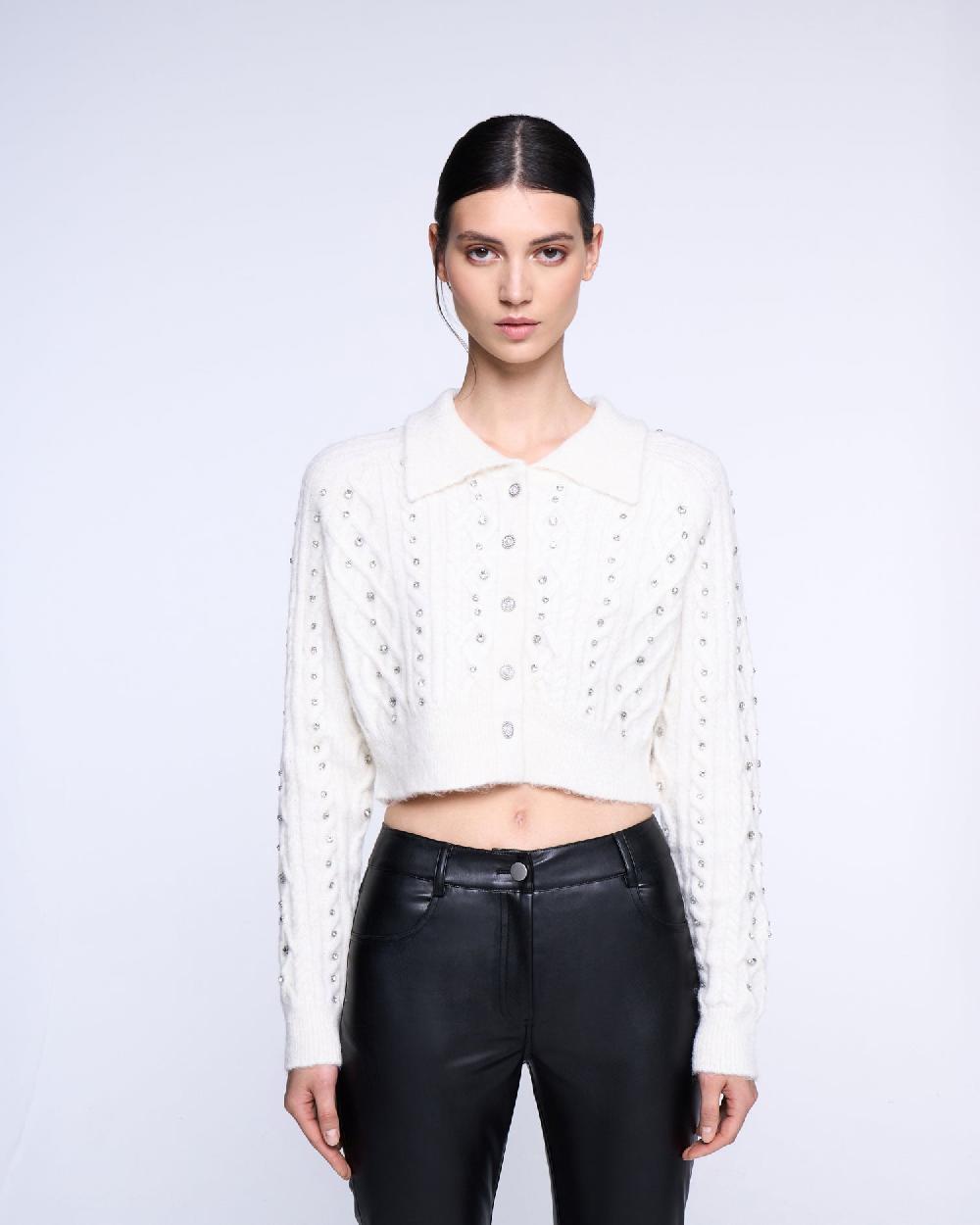 Silvian Heach Cardigan crop con strass Offerta