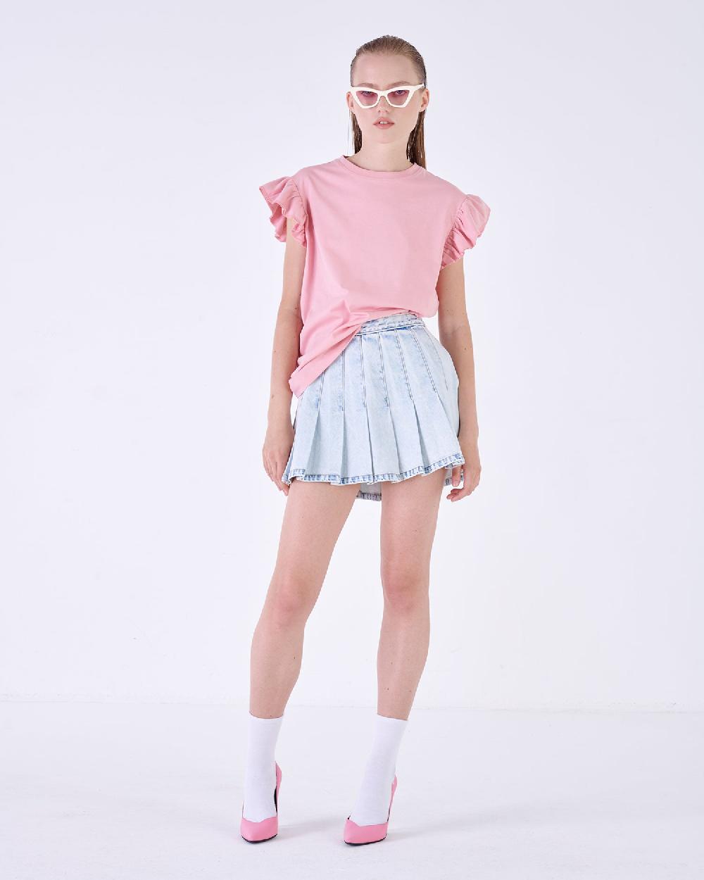 Silvian Heach T-shirt con maniche a volant Sconto