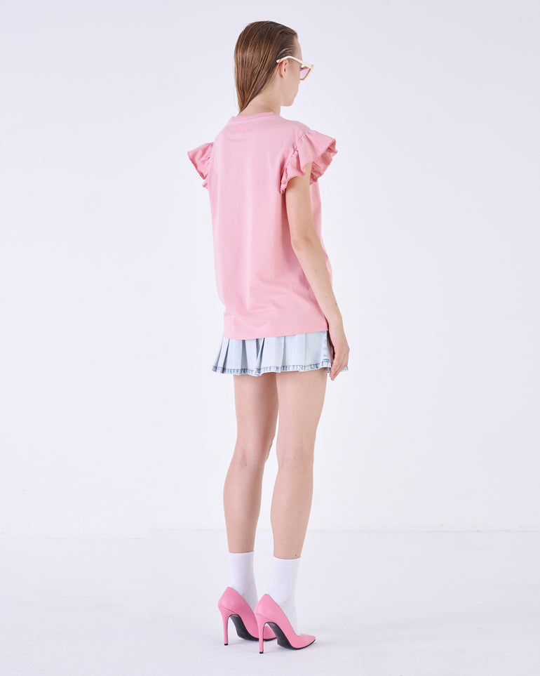 Silvian Heach T-shirt con maniche a volant Sconto