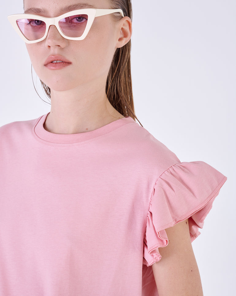 Silvian Heach T-shirt con maniche a volant Sconto